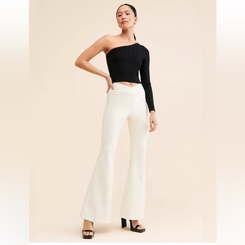 NWT Free People Worn White Ivory Venice Beach Flare Pant / 30